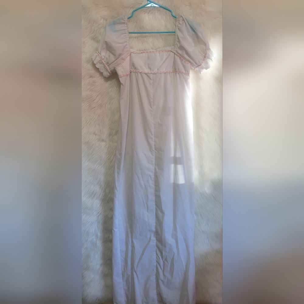 Old Fashioned Nightgown Cotton Romantic Regency V… - image 8